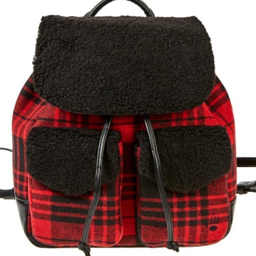 Bearpaw® Faux Shearling Trim Drawstring backpack